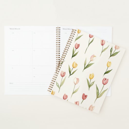 Roze Gele Tulpen Bloemen Planner (Display)
