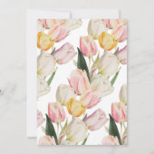 Roze Gele Tulpen Bruidsfeest Kaart (Achterkant)