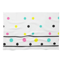 Roze Gele Turquoise Zwarte Polka Dots