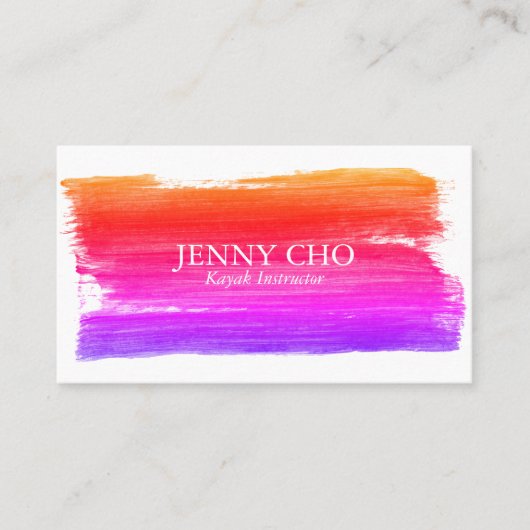 Roze gele verfband visitekaartje (Voorkant)