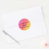 Roze Gele Verjaardag Bedankt Sticker (Envelop)
