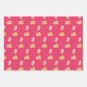 Roze Gele Verjaardag Zomer Cupcake Party Inpakpapier Vel (Voorkant 2)