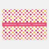 Roze Gele Verjaardag Zomer Cupcake Party Inpakpapier Vel (Voorkant)