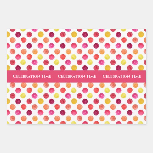 Roze Gele Verjaardag Zomer Cupcake Party Inpakpapier Vel (Voorkant)