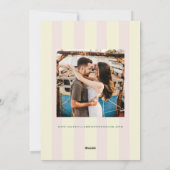 Roze Gele Verticale Strepen Modern Save the Date Kaart (Achterkant)