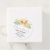 Roze Gele Waterverf Baby Shower Dankjewel Bedankjes Labels (In situ)