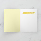 Roze + gele Waterverf Birthday Folkkaart Kaart (Binnen)