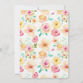 roze gele Waterverf bloemen Kaart (Achterkant)