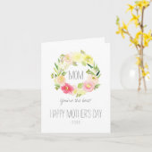 Roze & Gele Waterverf Bloemen | Moederdag Kaart (Gele Bloem)