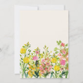 Roze gele Waterverf Floral Aankondiging (Achterkant)