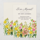 Roze gele Waterverf Floral Aankondiging (Voorkant / Achterkant)