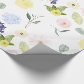 Roze gele Waterverf Floral Cadeaupapier (Hoek)
