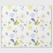 Roze gele Waterverf Floral Cadeaupapier (Vlak)