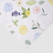 Roze gele Waterverf Floral Tissuepapier (Detail)