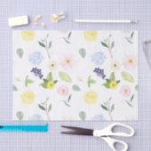 Roze gele Waterverf Floral Tissuepapier (Craft)