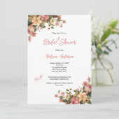 Roze gele Waterverf Floral Vrijgezellenfeest Kaart (Staand voorkant)