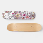 Roze gele waterverf hand geschilderd floreel persoonlijk skateboard (Horizontaal)