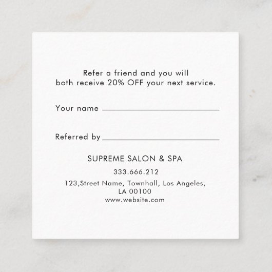 Roze gele Waterverf klantenverwijzingskaart Aanbevelingskaartje (Achterkant)