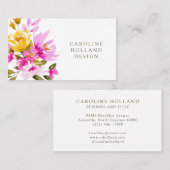 Roze, gele Waterverf - Klop, eenvoudig ontwerp Visitekaartje (Voorkant / Achterkant)