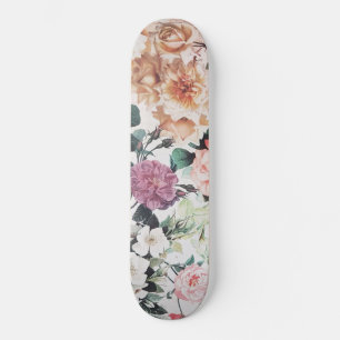 - roze - gele waterverf rozen floraal persoonlijk skateboard
