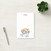Roze gele waterverf rozen | rustieke kruiwagen post-it® notes (Kantoor)