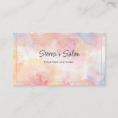 Roze Gele Waterverf Wash Hair Nail Spa Salon Visitekaartje (Voorkant)