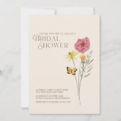Roze Gele Wilde Bloemen Bruidsdouche Kaart (Voorkant)