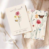 Roze gele Wildflower grillige Save the Date