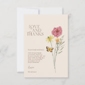 Roze Gele Wildflower Liefde en Bedankt bruiloft (Voorkant)