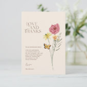 Roze Gele Wildflower Liefde en Bedankt bruiloft (Staand voorkant)