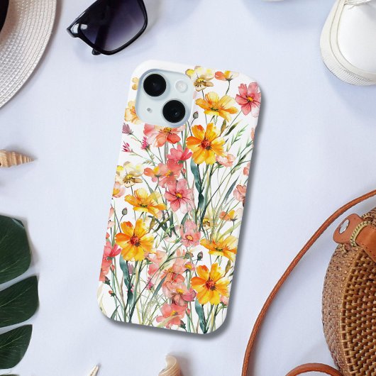 Roze Gele Wildflowers Bloemen iPhone 15 14 13 Case-Mate iPhone Case