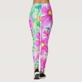 roze gele witte en groene Leggings (Achterkant)