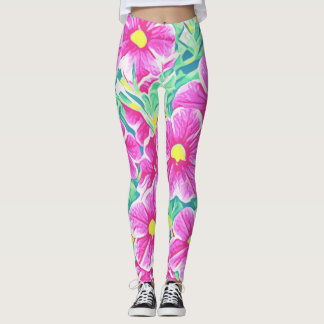  roze gele witte en groene Leggings