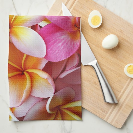 Roze gele witte gemengde pruimen theedoek (Quarter Fold)