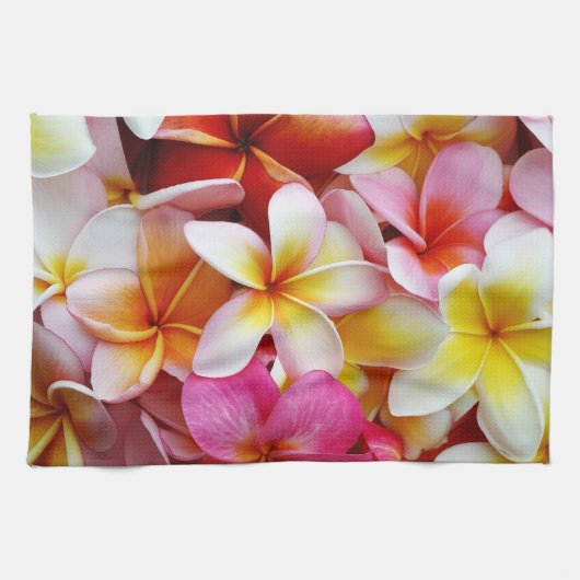 Roze gele witte gemengde pruimen theedoek (Horizontaal)