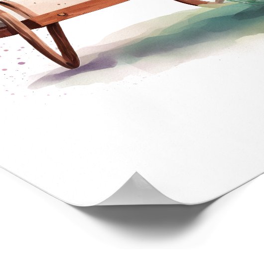 Roze gele witte tuinbloemen in wielloop poster (Hoek)