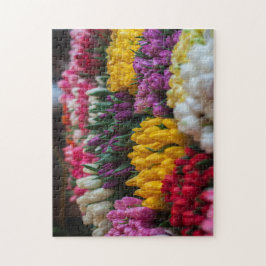Roze gele witte tulp Floral Bouquet Legpuzzel