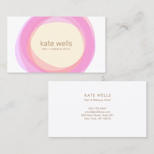 Roze Gele Zen Circle Salon Spa Visitekaartje (Voorkant / Achterkant)