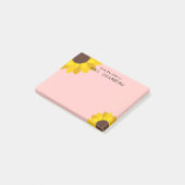 Roze Gele Zonnebloemen Van het Bureau van Leraar Post-it® Notes (Schuin)