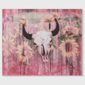 Roze gele zonnebloemen, Western bull Cadeaupapier (Vlak)