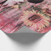 Roze gele zonnebloemen, Western bull Cadeaupapier (Hoek)