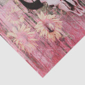 Roze gele zonnebloemen, Western bull Tissuepapier (Detail)