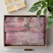 Roze gele zonnebloemen, Western bull Tissuepapier (Geschenk)