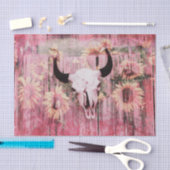 Roze gele zonnebloemen, Western bull Tissuepapier (Craft)