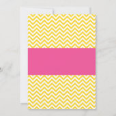 Roze Gele Zonneschijn Chevron Meisje Baby shower Kaart (Achterkant)