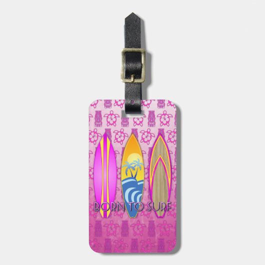 Roze geleend aan Surf Bagagelabel (Voorkant verticaal)