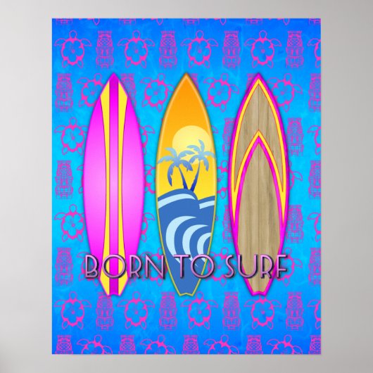 Roze geleend aan Surf Poster (Voorkant)