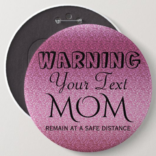 Roze geleider ronde button 6,0 cm (Voorkant /achterkant)