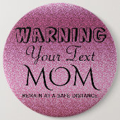 Roze geleider ronde button 6,0 cm (Voorkant)