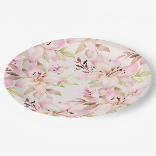 Roze geles papieren bordje (Gekanteld)